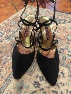 Walter Steiger Black Pointed-Toe Strappy Heels